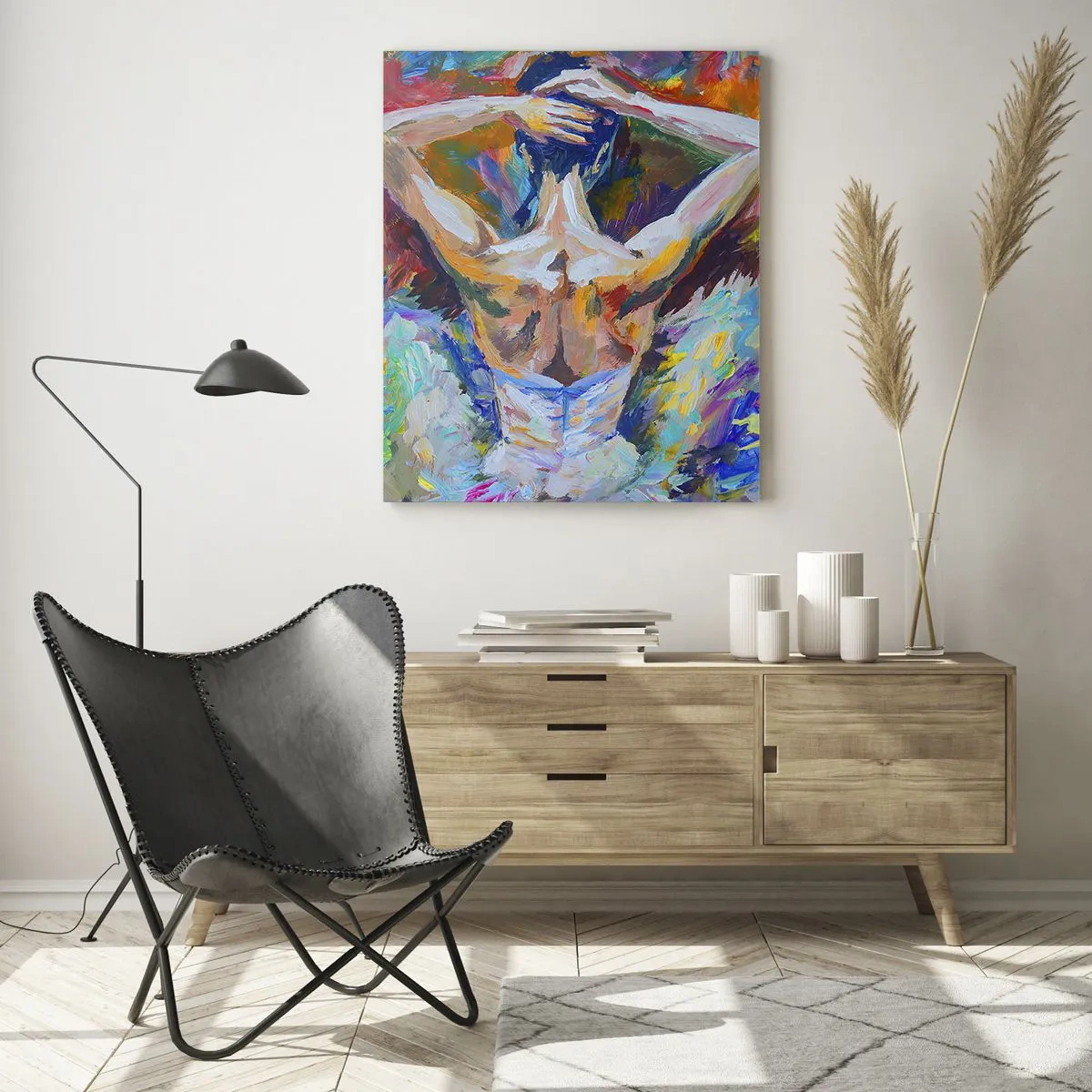 Impression sur verre - Image sur verre - Une ballerine au style expressif, coloré et pictural - 50x70cm - Il se peut que ce soit tout - Décoration murale moderne pour le salon et la chambre ARTTOR