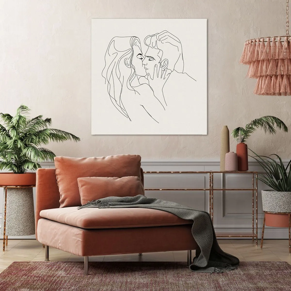 Impression sur toile - Image sur toile - Enlacé de sentiment - 30x30 cm