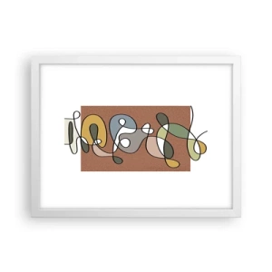 Affiche dans un cadre blanc - Poster - Une abstraction qui mérite le sourire - 40x30 cm