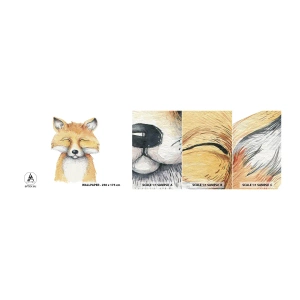 Échantillon De Papier Peint Standard Eco - Humeurs de renard - Pour les enfants, Renard, Amitié - 100x30 cm