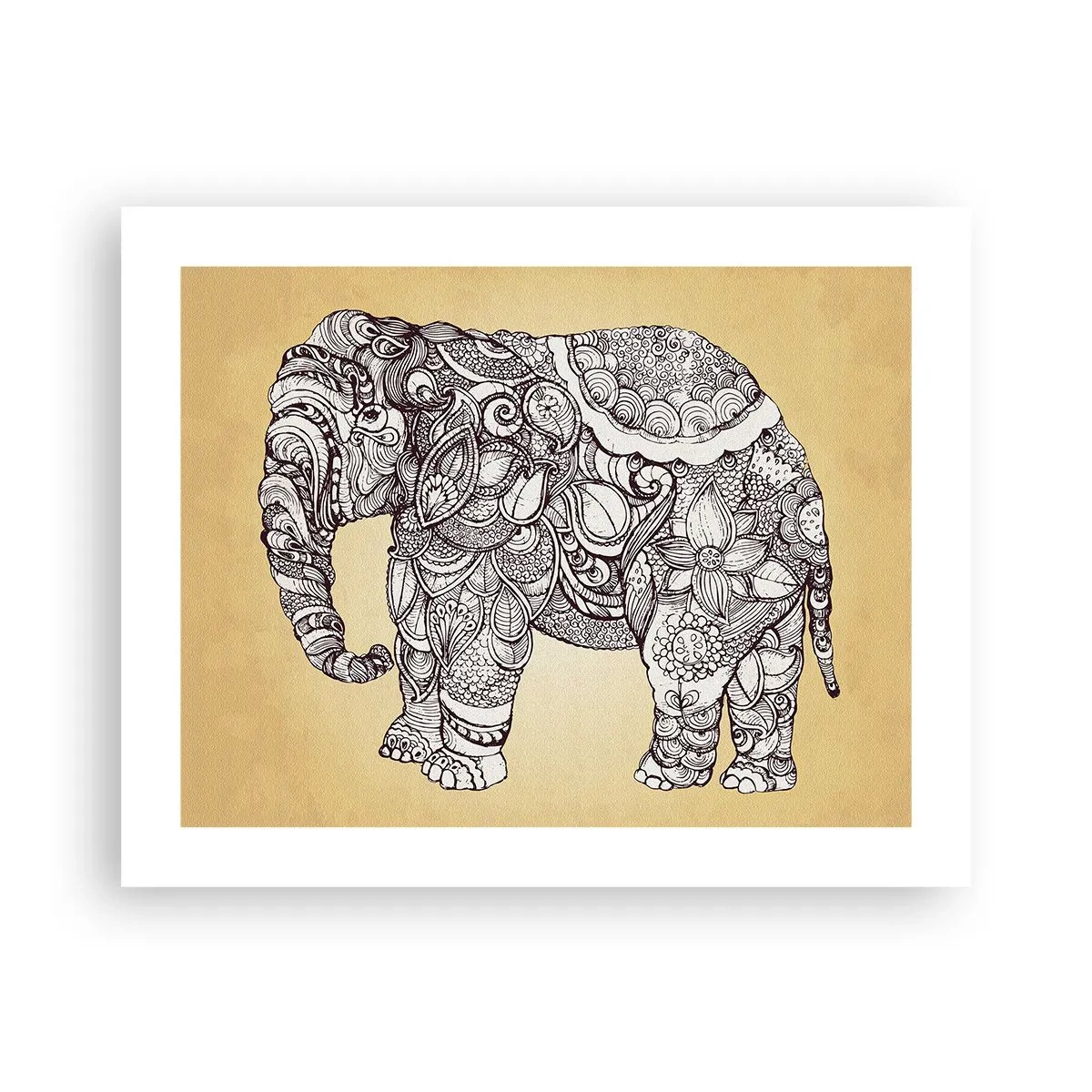Affiche - Poster - L'éléphant s'est apprêté - 50x40 cm