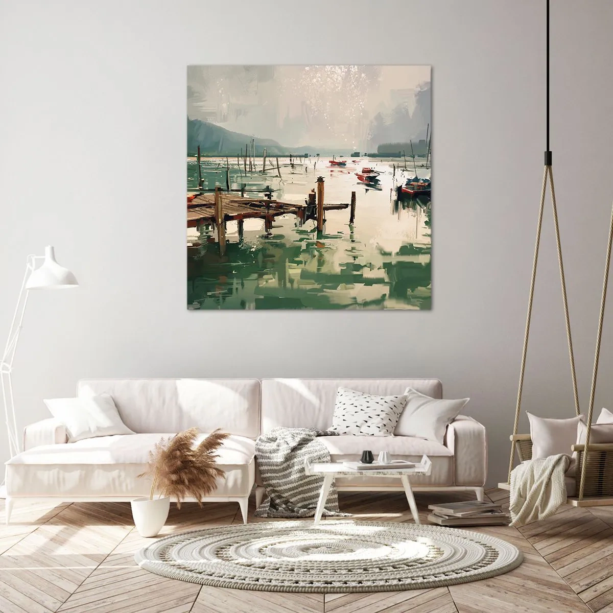 Impression sur toile - Image sur toile - Trempé dans une lune en fusion - 60x60 cm