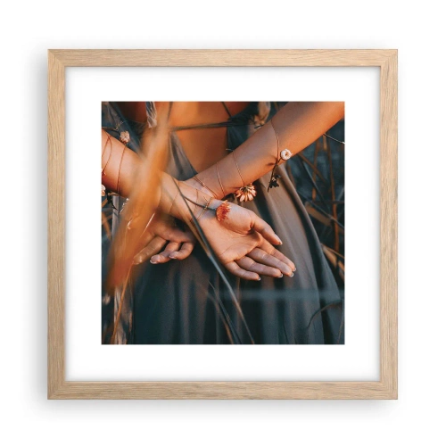 Affiche dans un chêne clair - Poster - Liée à la nature - 30x30 cm