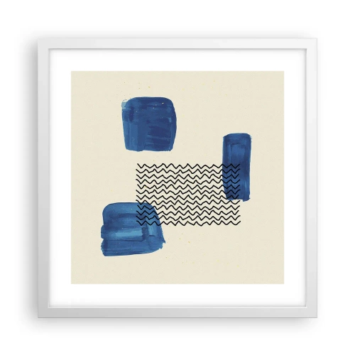 Affiche dans un cadre blanc - Poster - Quatuor abstrait - 40x40 cm
