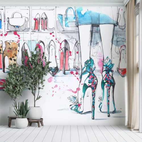 Papier Peint Photo Premium Canvas - Sésame, ouvre-toi - Garde-robe Femme, Mode, Sac - 500x350 cm