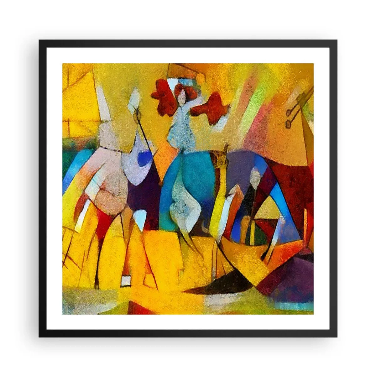 Affiche dans un cadre noir - Poster - Soleil - vie - joie - 60x60 cm