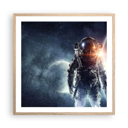 Affiche dans un chêne clair - Poster - Aventure spatiale - 60x60 cm