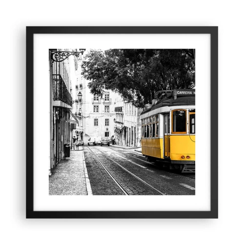 Affiche dans un cadre noir - Poster - Et du fado en arrière-plan - 40x40 cm