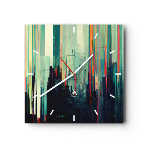 Horloge murale - Pendule murale - Ville futuriste - 40x40 cm