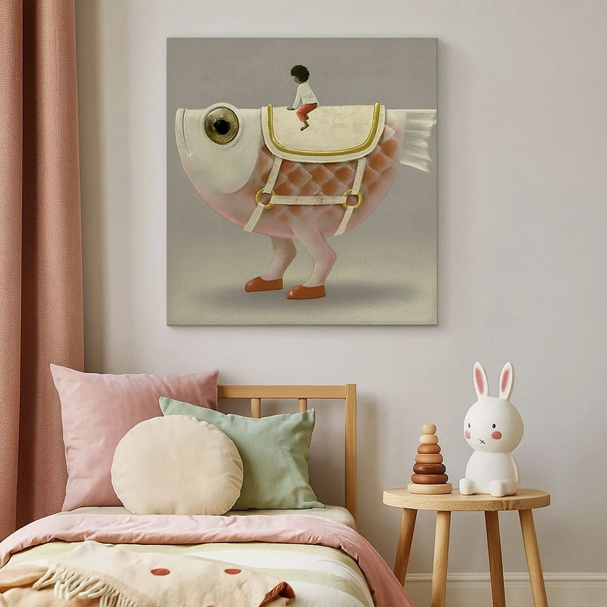 Impression sur toile - Image sur toile - Le cavalier poisson - 30x30 cm