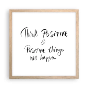 Affiche dans un chêne clair - Poster - Comment vivre? - 40x40 cm