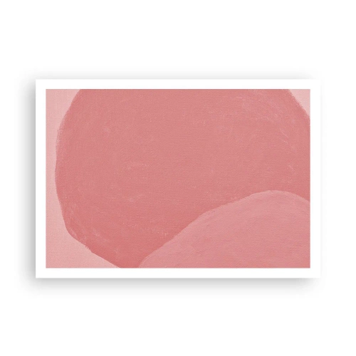 Affiche - Poster - Abstraction délicate dans des tons de rose, formes organiques et minimalisme - 100x70cm - Composition organique en rose - Décoration murale moderne pour le salon et la chambre ARTTOR