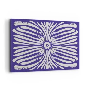 Impression sur toile - Image sur toile - Motif ethnique dans les tons violet et blanc - 100x70cm - Inspirations ethniques - Décoration murale moderne pour le salon et la chambre ARTTOR