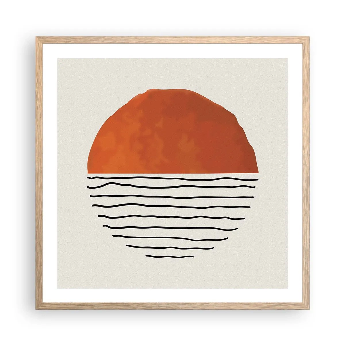 Affiche dans un chêne clair - Poster - Dans un climat japonnais - 60x60 cm