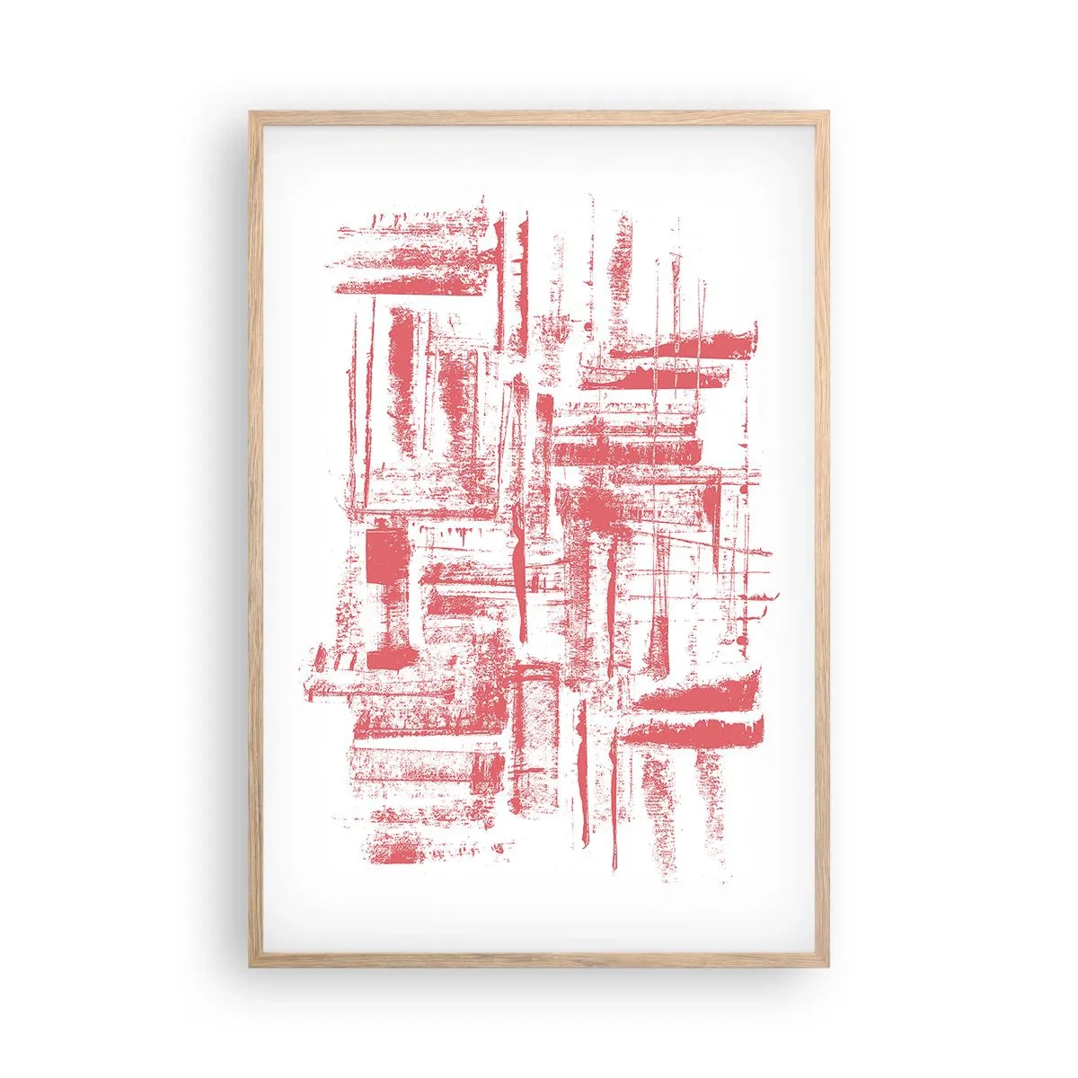 Affiche dans un chêne clair - Poster - La ville rouge - 61x91 cm