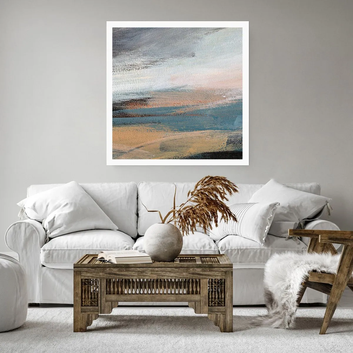 Affiche - Poster - Abstraction : paysage nordique - 30x30 cm