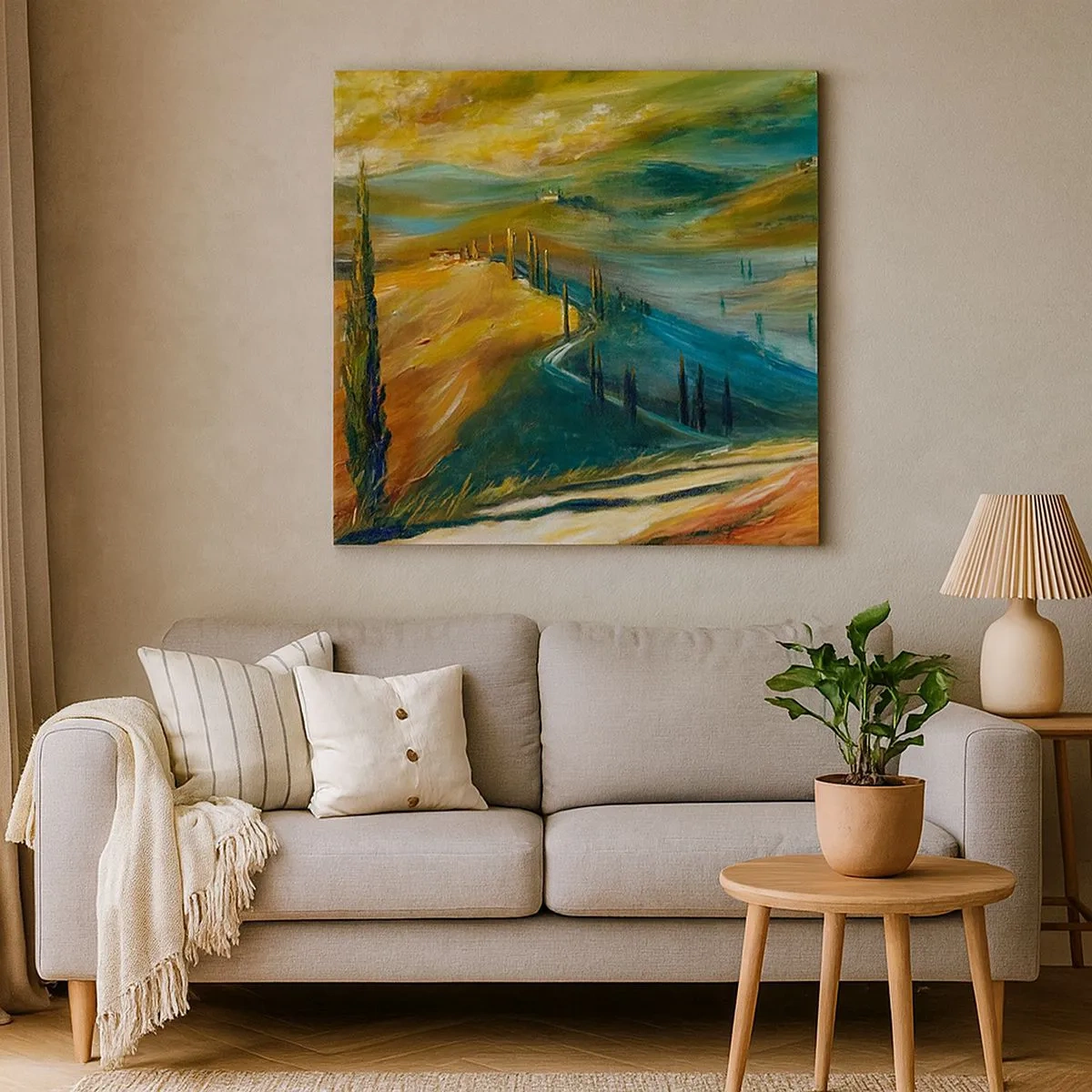 Impression sur toile - Image sur toile - paysage toscan - 30x30 cm