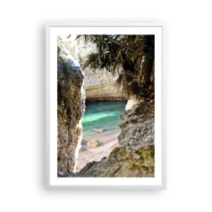 Affiche dans un cadre blanc - Poster - Baie turquoise - 50x70 cm