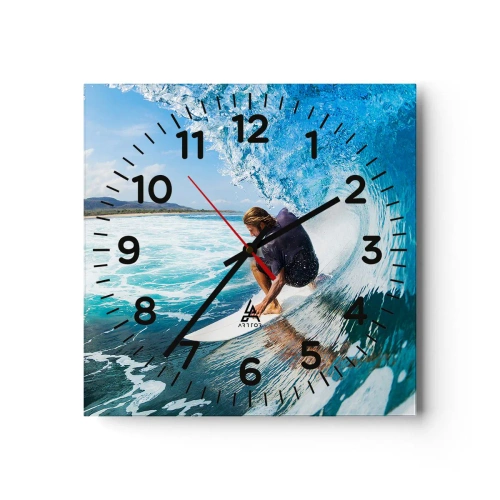 Horloge murale - Pendule murale - Danse avec les vagues - 30x30 cm