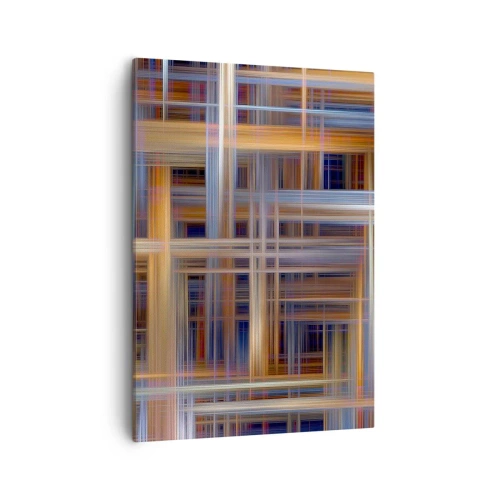 Impression sur toile - Image sur toile - Motifs géométriques abstraits aux couleurs pastel - 50x70cm - Tissé de lumière - Décoration murale moderne pour le salon et la chambre ARTTOR