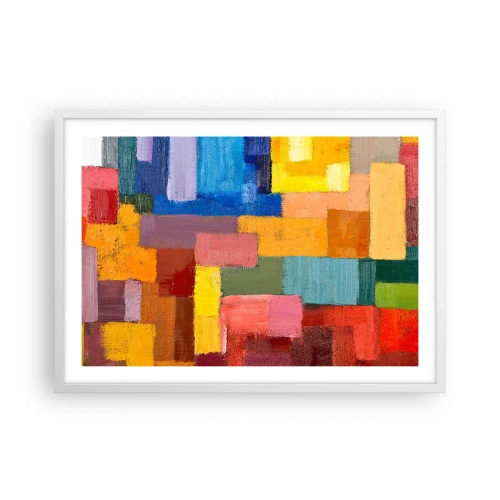 Affiche dans un cadre blanc - Poster - Chacun est différent, tout est coloré - 70x50 cm