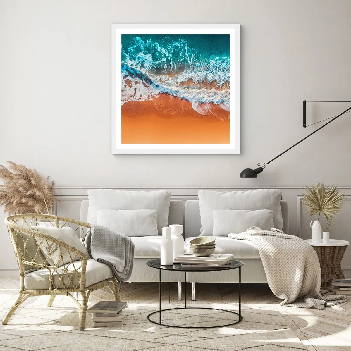 Affiche dans un cadre blanc - Poster - Toujours ensemble - 60x60 cm