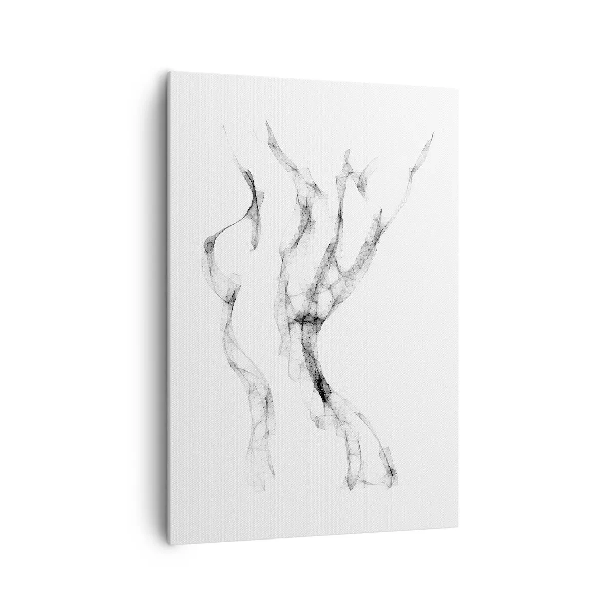 Impression sur toile - Image sur toile - Des lignes délicates et abstraites ressemblant à des traînées de fumée sur un fond clair - 70x100cm - Belle et forte - Décoration murale moderne pour le salon et la chambre ARTTOR