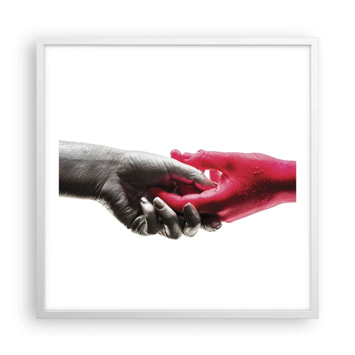 Affiche dans un cadre blanc - Poster - Ensemble, bien que différents - 60x60 cm