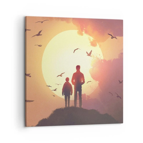 Impression sur toile - Image sur toile - Face à face avec le soleil - 50x50 cm