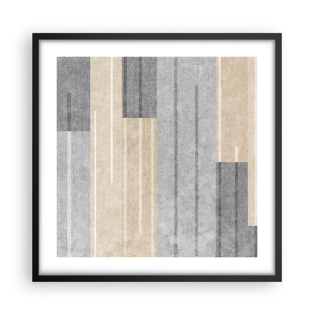 Affiche dans un cadre noir - Poster - Composition : se tenir droit - 50x50 cm