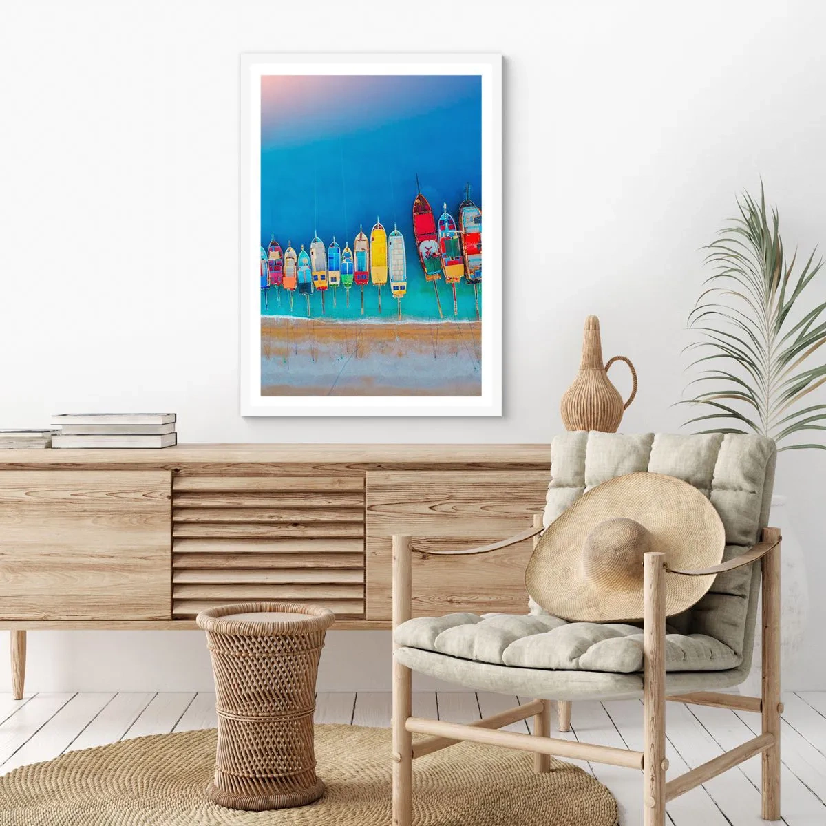 Affiche dans un cadre blanc - Poster - Une vue à vol d'oiseau - 50x70 cm