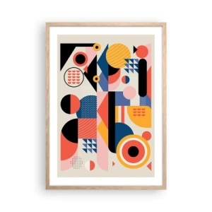 Affiche dans un chêne clair - Poster - Composition : jouer - 50x70 cm