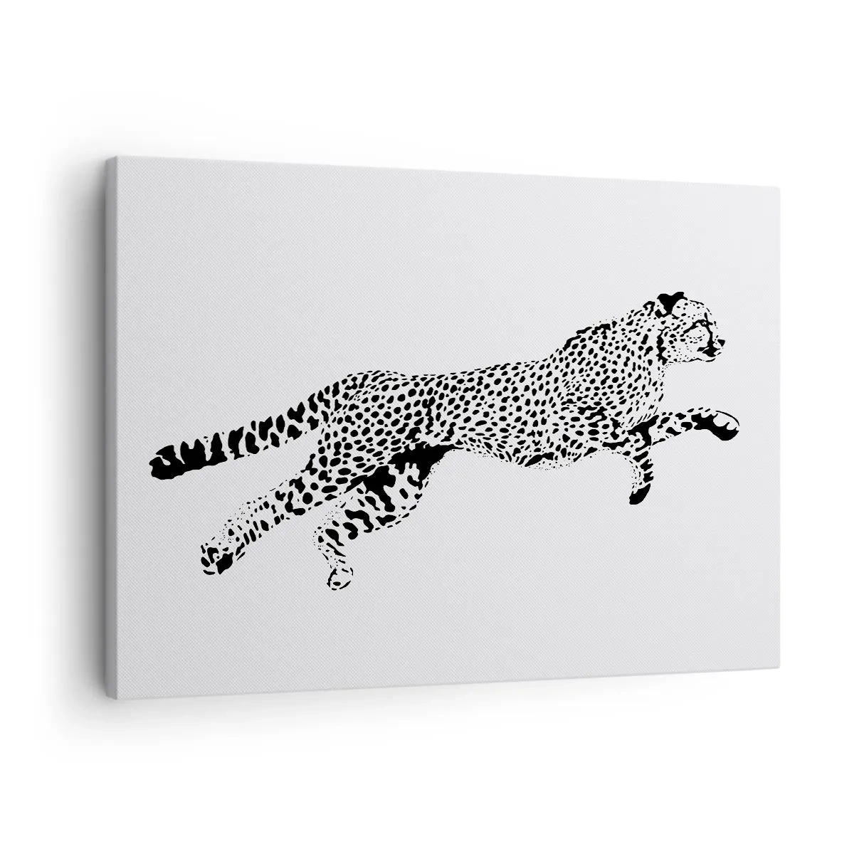 Impression sur toile - Image sur toile - Graphique minimaliste d'un guépard en mouvement - 70x50cm - Le plus rapide sur Terre - Décoration murale moderne pour le salon et la chambre ARTTOR
