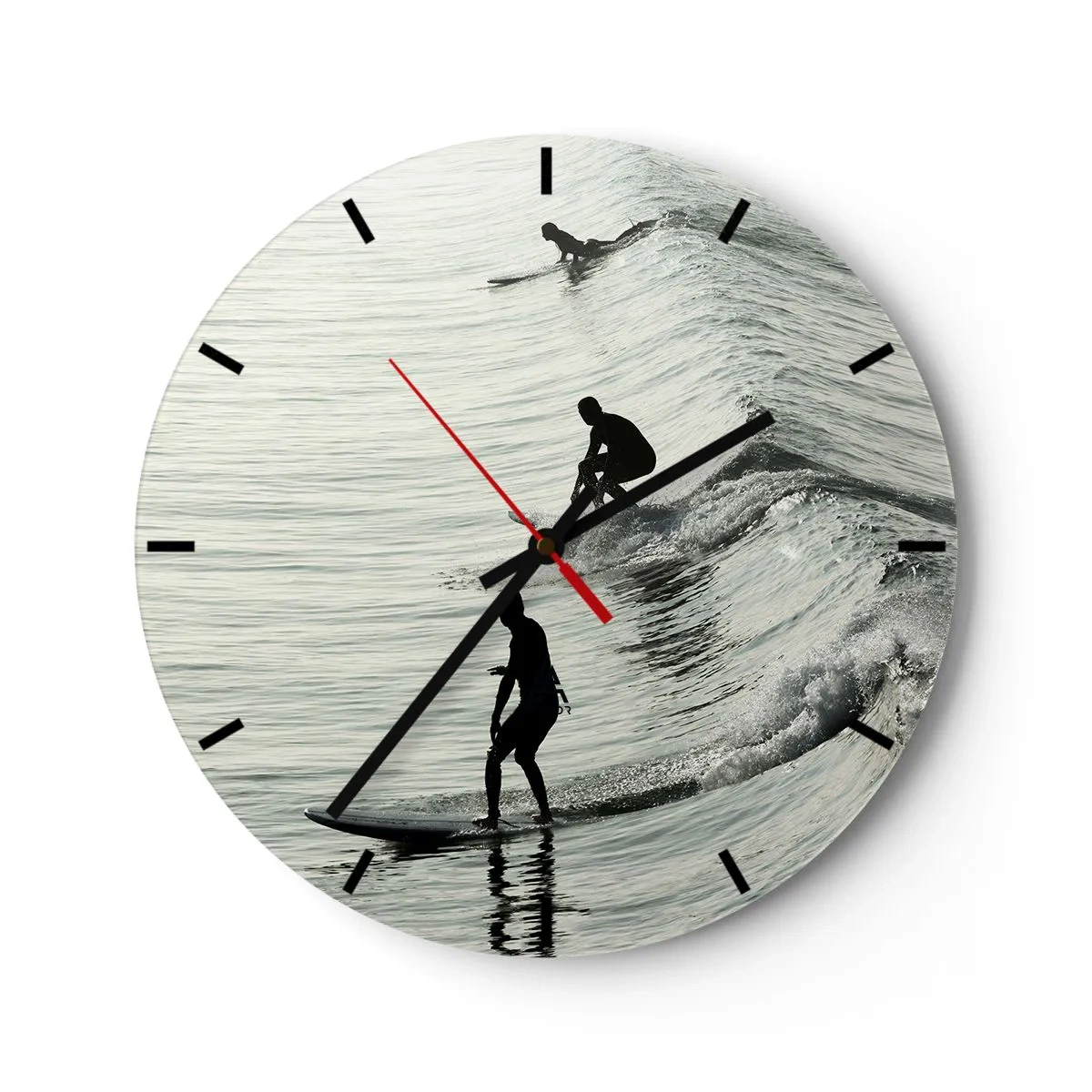 Horloge murale - Pendule murale - A la rencontre de la vague - 40x40 cm
