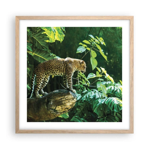 Affiche dans un chêne clair - Poster - À la chasse? - 50x50 cm