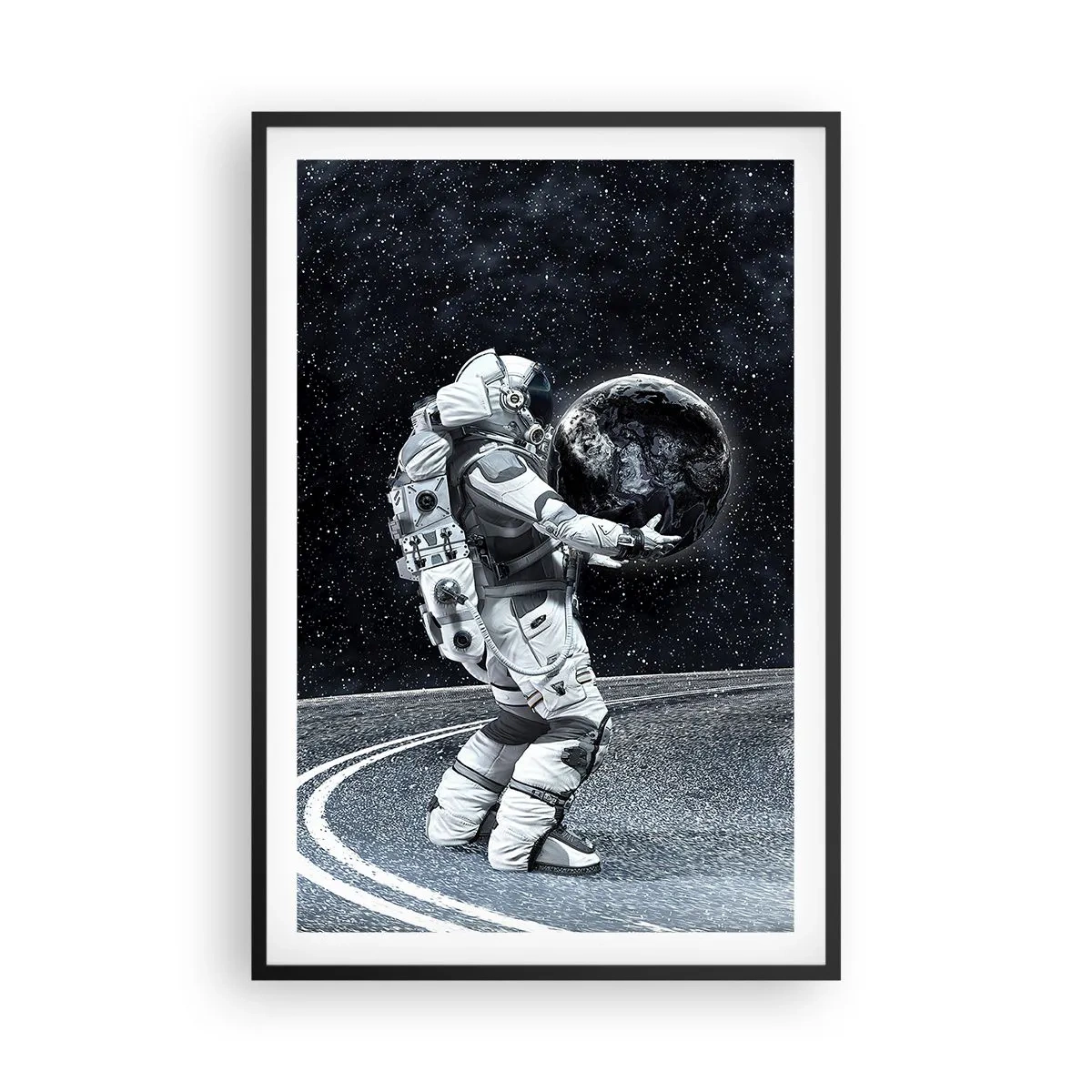 Affiche dans un cadre noir - Poster - Sur la Voie Lactée - 61x91 cm