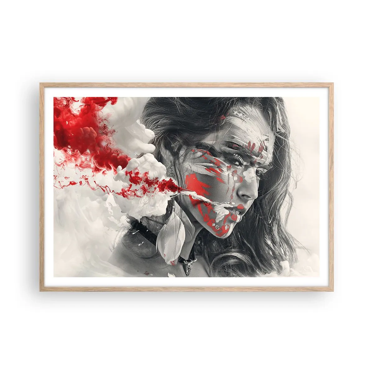 Affiche dans un chêne clair - Poster - Dans les fumées de l'absurde - 100x70 cm