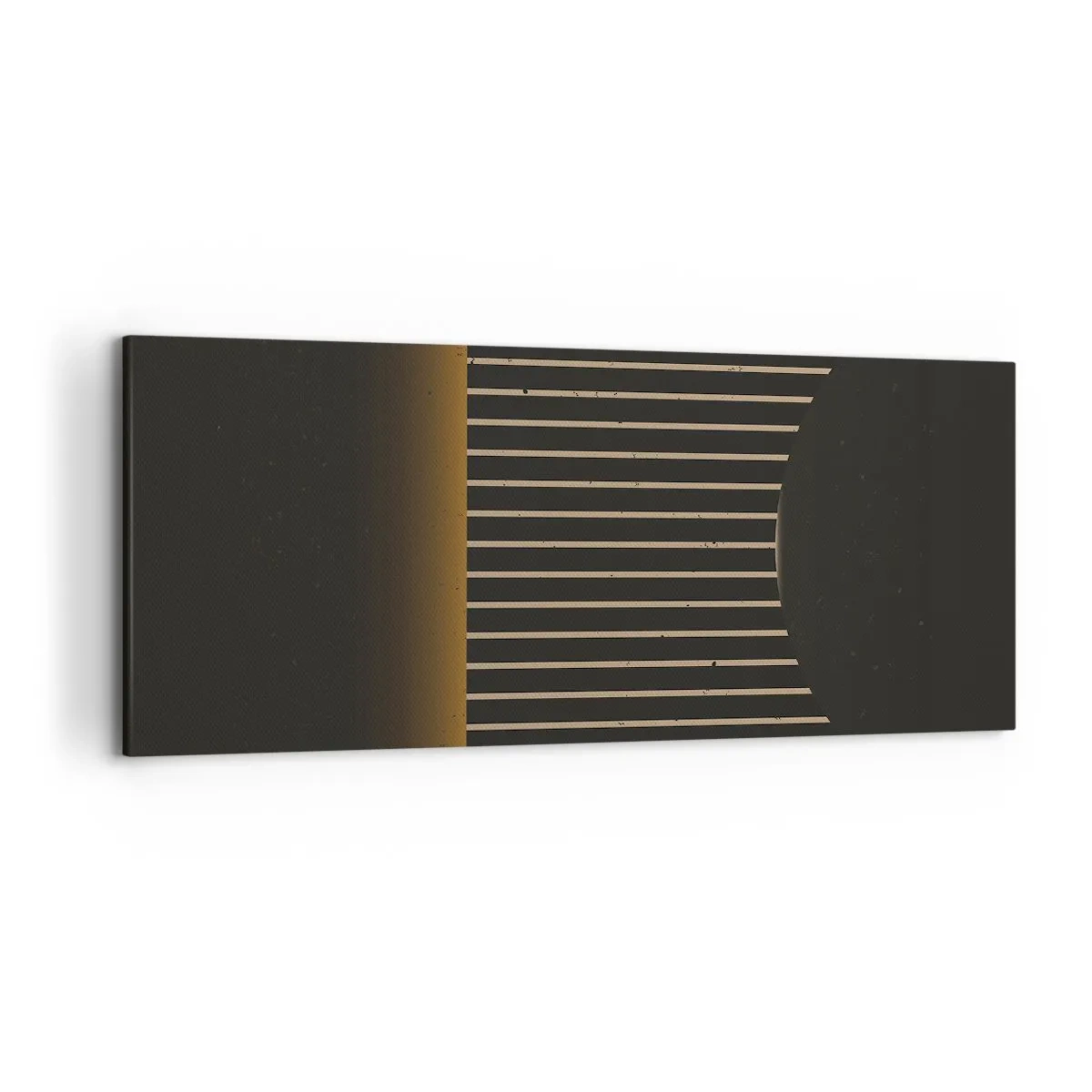 Impression sur toile - Image sur toile - Motif géométrique à rayures sur fond sombre - 120x50cm - Explorez les ténèbres - Décoration murale moderne pour le salon et la chambre ARTTOR