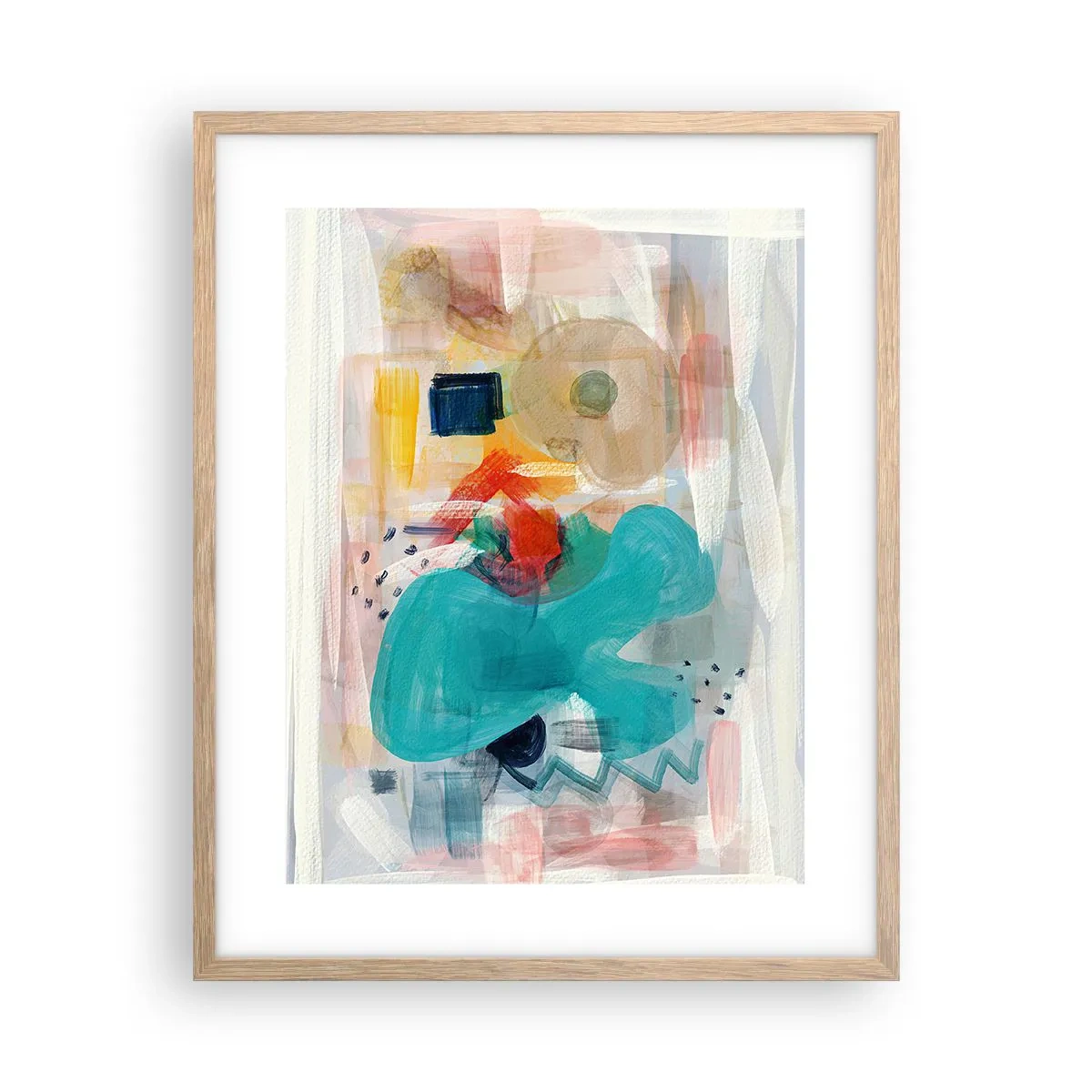 Affiche dans un chêne clair - Poster - Jeu de couleurs - 40x50 cm