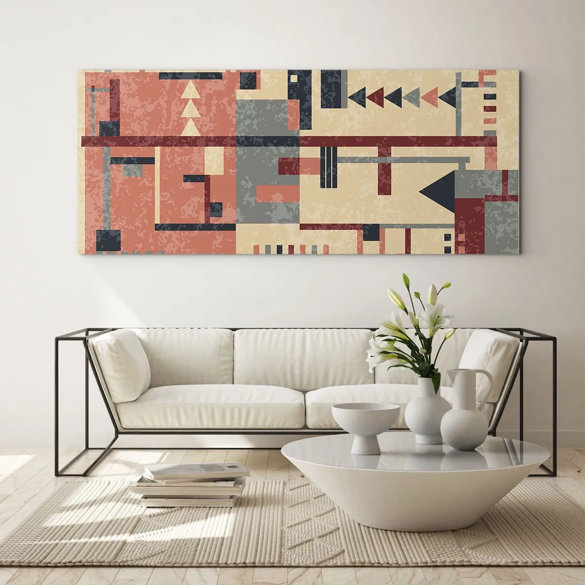 Impression sur verre - Image sur verre - Une combinaison de verticaux et d'horizontaux - 100x40 cm
