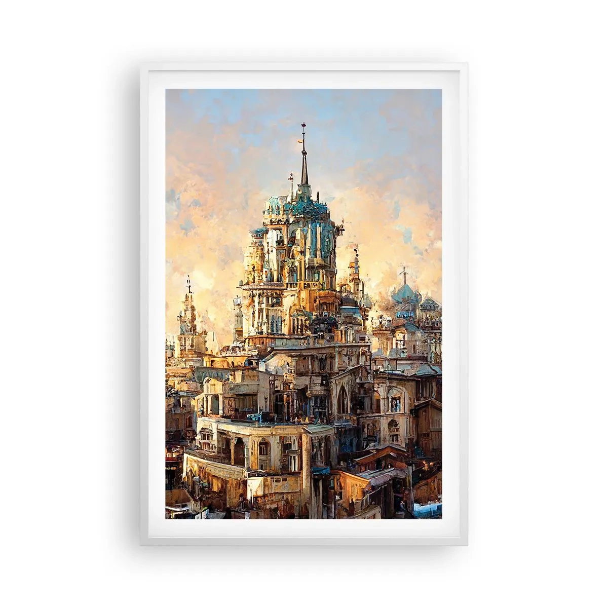 Affiche dans un cadre blanc - Poster - Ville des villes - 61x91 cm