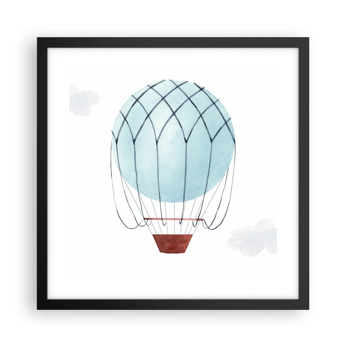 Affiche dans un cadre noir - Poster - Entièrement dans les nuages - 40x40 cm