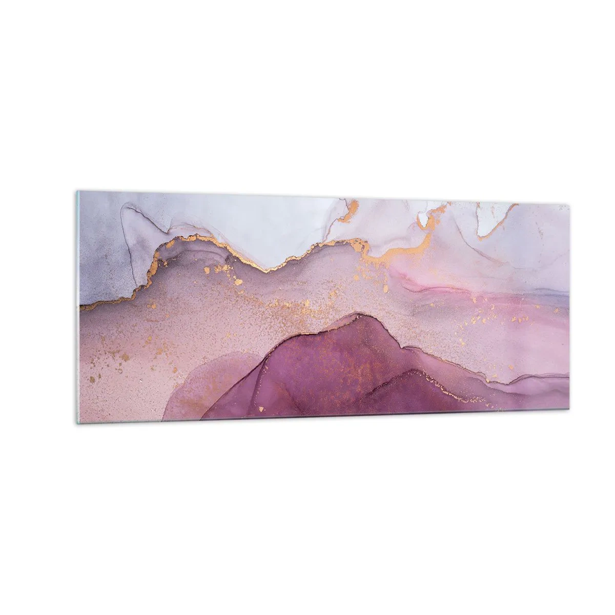 Impression sur verre - Image sur verre - Vagues lilas et violettes - 100x40 cm