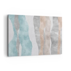 Impression sur toile - Image sur toile - Rayures abstraites aux tons pastel - 100x70cm - Une étude de proximité - Décoration murale moderne pour le salon et la chambre ARTTOR