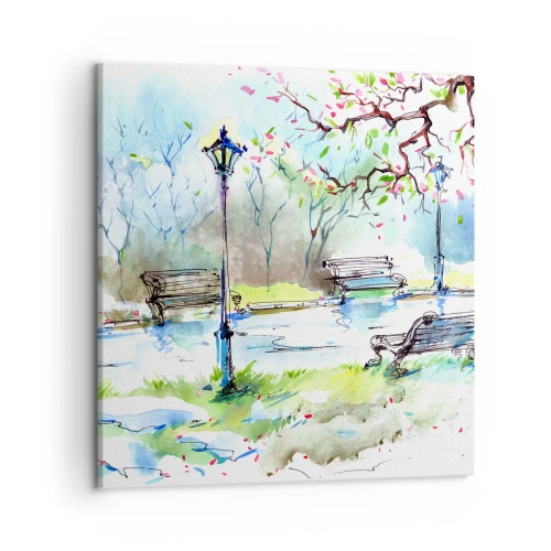 Impression sur toile - Image sur toile - Le charme du silence d'un parc - 50x50 cm