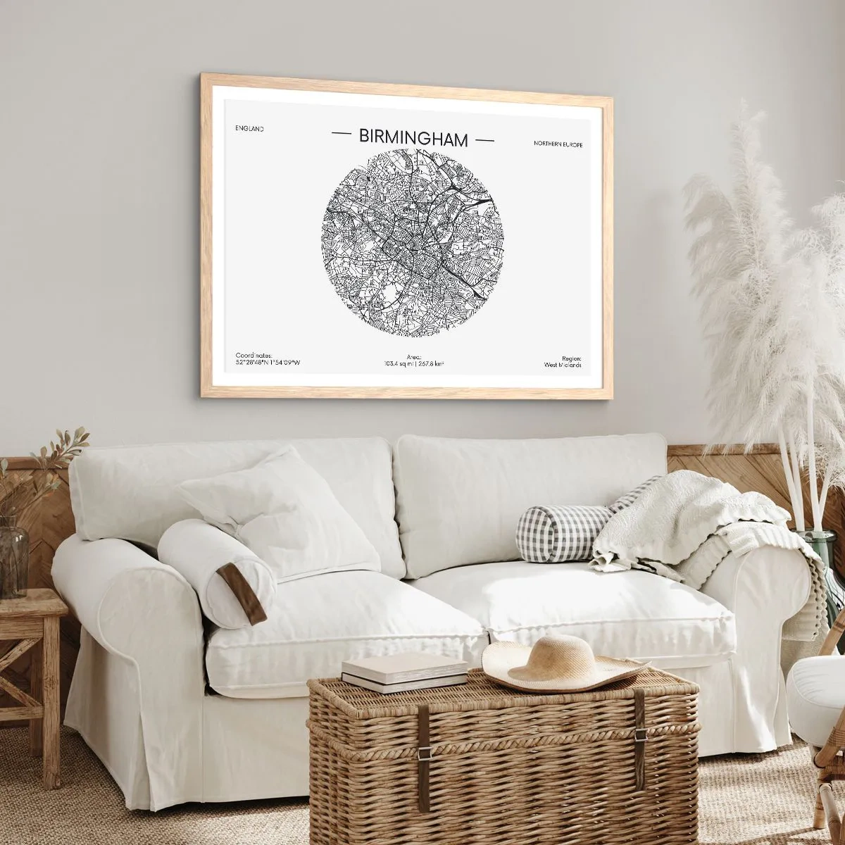 Affiche dans un chêne clair - Poster - Anatomie de Birmingham - 100x70 cm
