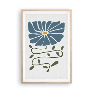 Affiche dans un chêne clair - Poster - Une branche à une fleur - 61x91 cm