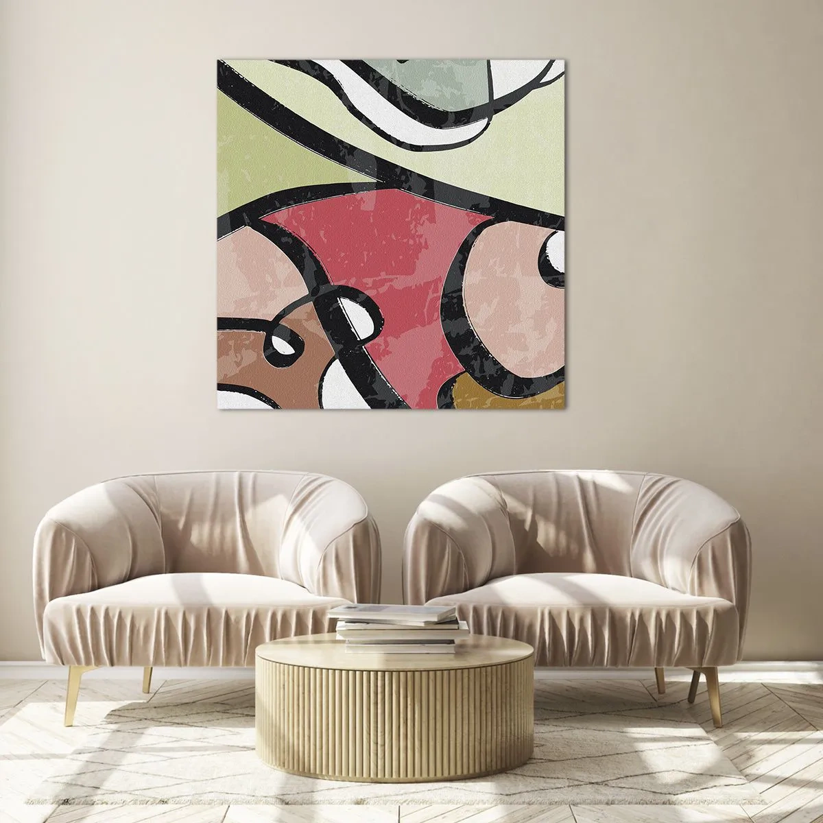 Impression sur verre - Image sur verre - Pirouettes parmi les couleurs - 70x70 cm