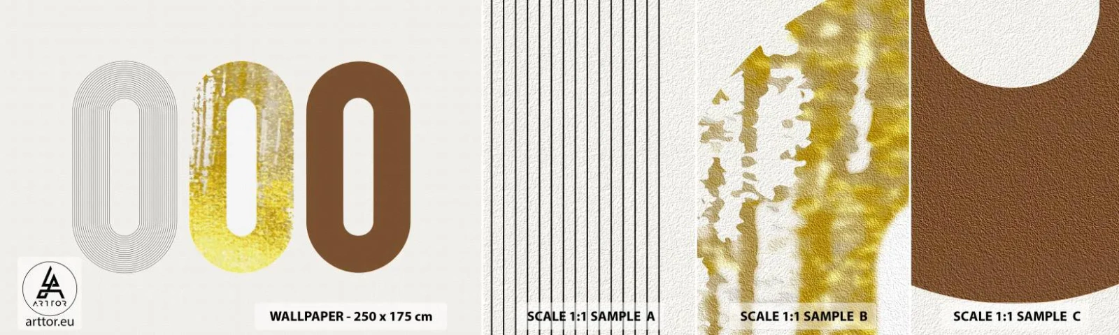 Échantillon de Papier Peint Autocollant Deluxe Sticker - Ooo! - Abstraction, Morceau, Modèle moderne - 100x30 cm