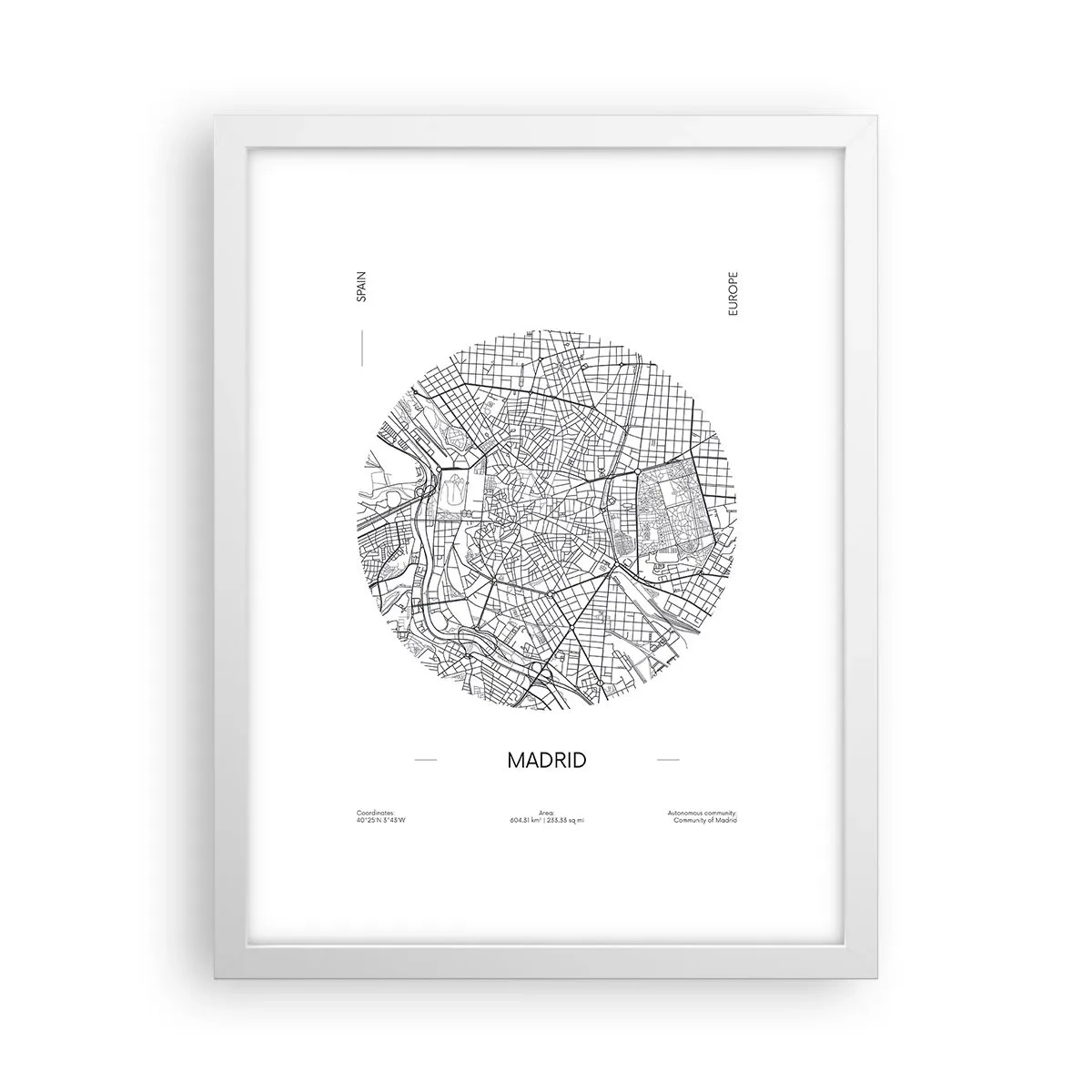 Affiche dans un cadre blanc - Poster - Anatomie de Madrid - 30x40 cm